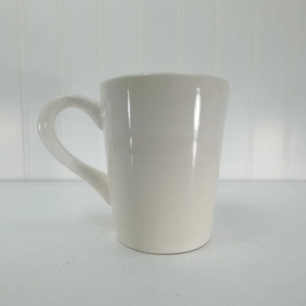 Williams Sonoma Mug Cream White Snowman Holiday Ceramic